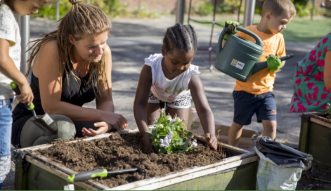 leergaloos groen schoolplein